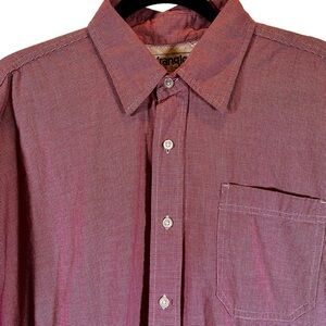 Wrangler Hero men's size XL short sleeve button up 100% cotton red white shirt